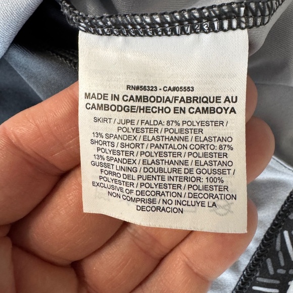 NIKE Golf Women's L Performance Golf Tennis Skort DRI-FIT Gray Geometric Print - Picture 8 of 16